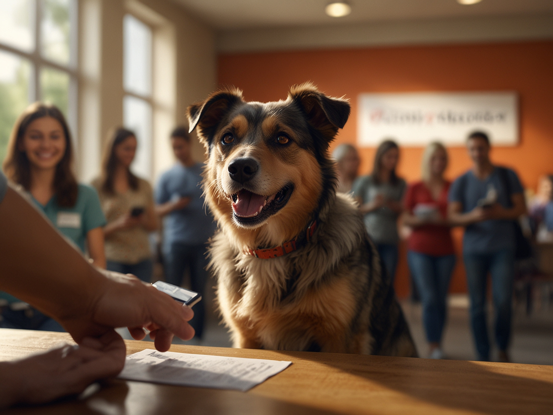 Registrierungsbanner mit freudigen Hunden